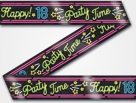 Paperdreams - Neon Party Tape - Happy 18 (12 m)