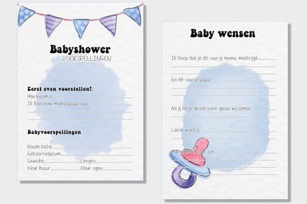 20x leuke babyshower kaarten (A5 formaat) babyshower 5