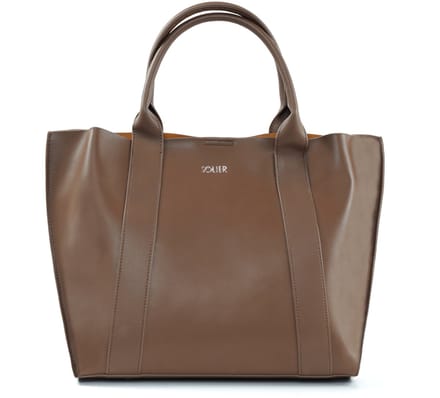 Solier FL30 Serena - Leren dames shopper - Geschikt voor A4 - Met verstelbare schouderriem - Bruin