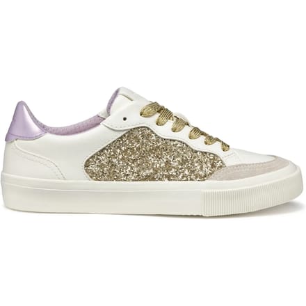 Geox D EMMELENY Dames Optic White/Licht Gouden Sneakers