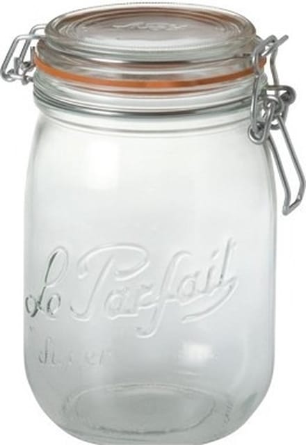 Le Parfait Voorraad/weckpot - 3x - glas - transparant - 17,6 x 8,5 cm - 1 L