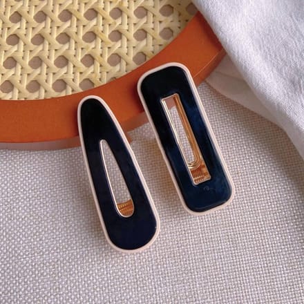 Emilie collection - haarspeld - zwart - beige - 2 stuks