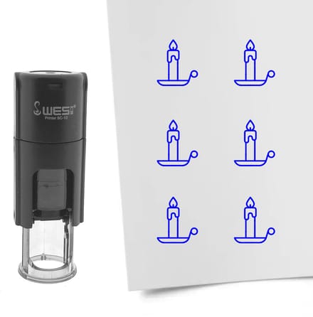 CombiCraft Stempel kaars 10mm rond blauwe inkt - per 1 stuk