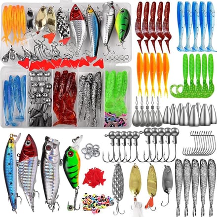 Kunstaas Set - Visaas Kit - Vissen Vangen - 108 Delen - Diverse Soorten - Multi