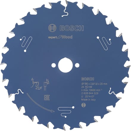 Bosch Accessories Expert for Wood 2608644029 Cirkelzaagblad 180 x 20 x 1.6 mm Aantal tanden: 24 1 stuk(s)