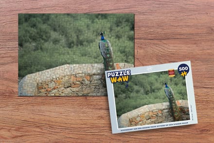 Puzzel Pauw - Muur - Bos - Legpuzzel - Puzzel 500 stukjes