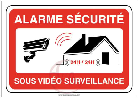 Signaallamp voor Veiligheidswaarschuwing onder Videobewaking - 150 x 105 mm van Aluminium