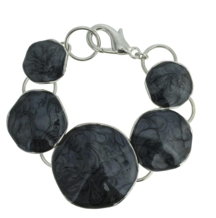 Behave - armband zwart marmerlook cirkels - kunstzinnig statement