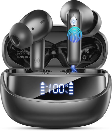 Draadloze Bluetooth 5.4 hoofdtelefoon met ruisonderdrukking en 50 uur speeltijd