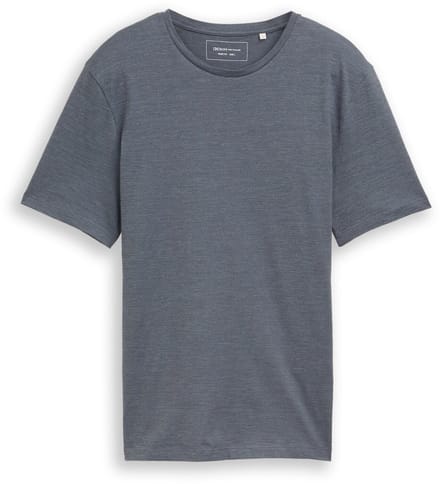 Tom Tailor Denim - T-shirt in gemêleerde look - Maat S - urban medium grey melange