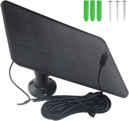 Zonnelader - Slimme Sensor - Camera Voeden - Type C Aansluiting - 23 x 15 cm - Zwart