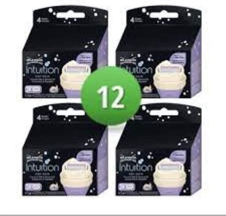 Wilkinson - Intuition - Dry - Skin - Cocos - Scheermesjes - Voordeelverpakking 4 x 3 Stuks