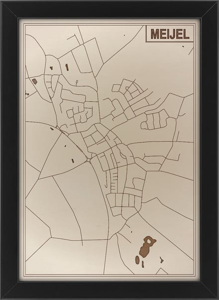 Houten stadskaart van Meijel