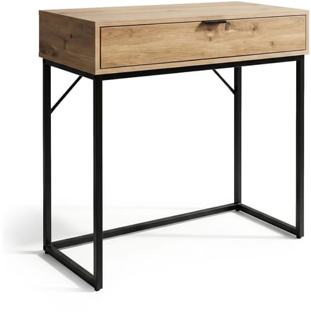 Consoletafel MODENA / Loftstijl / Industrieel / Haltafel / Sidetable met 1 Lade / 80x35x80 cm / Artisan Eiken