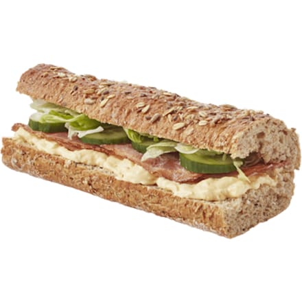 Meergranen baguette eiersalade met bac