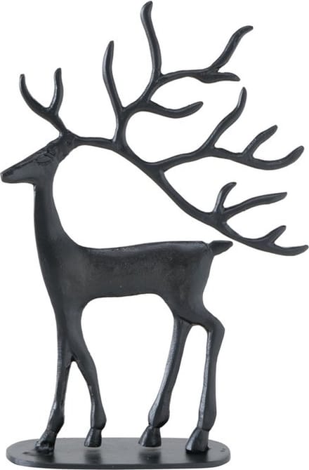 Boltze - Beeld - Sculptuur - Hert - Rendier - Trollah - Zwart - Kerst - 26x39cm