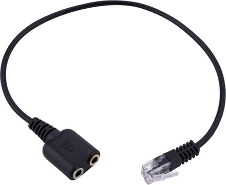 RJ9 naar 2x 3,5 mm Adapter Kabel – Headset Splitter voor Kantoortelefoon – Microfoon en Audio – Zwart