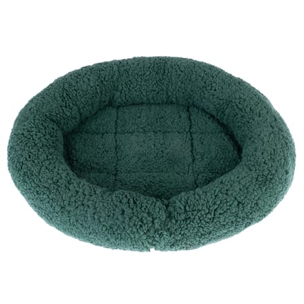 Knuffelbed Fluffy 2-in-1 - Donkergroen: L 50 x B 42 x H 7,5 cm