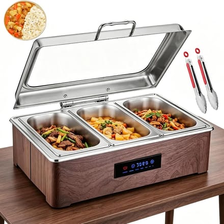 Elektrische Chafing Dish - Buffet Set - Warm Houden - Verstelbare Temperatuur - 9L Capaciteit - Roestvrij Staal
