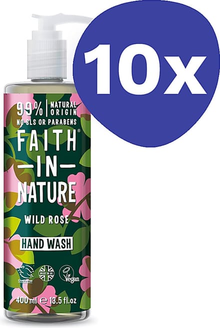 Faith in Nature Handzeep Wilde Rozen (10x 400ml)