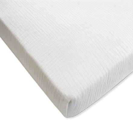 Dartomik - Muslin Hoeslaken met Elastiek - 90x50 cm - 100% Katoen - Wit