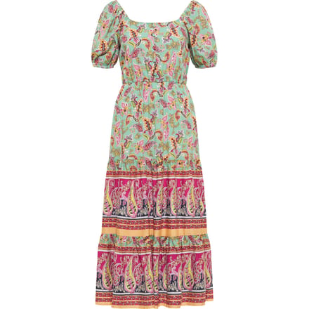 usha FESTIVAL paisley print midi jurk carnea
