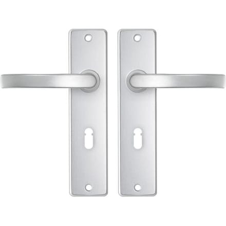AXA Deurbeslag set Binnendeur - Edge Basic Blok - Deurkruk Aluminium - met sleutelgat - SL55 - Deurklink met schild