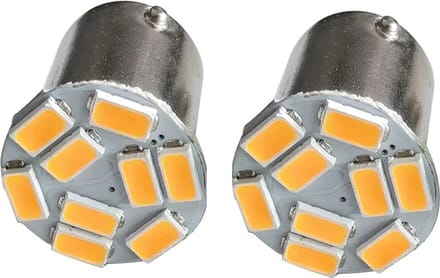 2x ORANJE - BA15S - LED - 9 SMD - 1156 - 12V