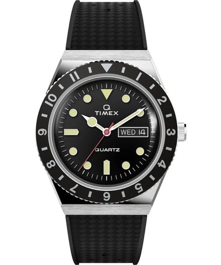 Timex Q Reissue TW2V32000 Horloge - Siliconen - Zwart - Ø 38 mm
