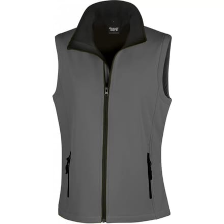 Result Women´s Printable Soft Shell Bodywarmer RT232F - CHARCOAL/BLACK - XXL