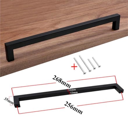 DW4Trading RVS Handgreep met Schroeven - Keuken Meubel Deur - Zwart - 268 mm