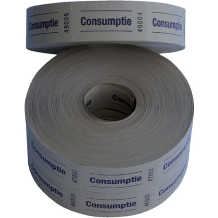 Consumptiebon Combicraft 57x30mm 2-zijdig 2x1000 stuks geel
