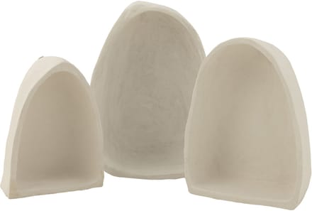 J-Line wandrek - papier maché - wit - 3 stuks
