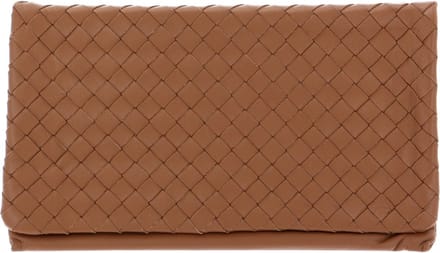 abro Leren Koppeling Avondtas Leather Piuma Weaving Clutch Bag Cuoio Bruine