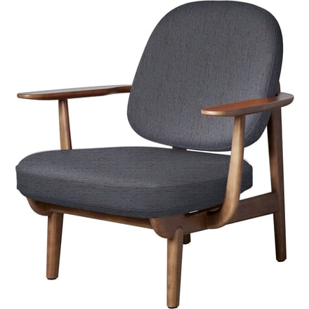 Fritz Hansen Fred Loungefauteuil - JH97 - oranje/blauw - eiken walnoot gebeitst