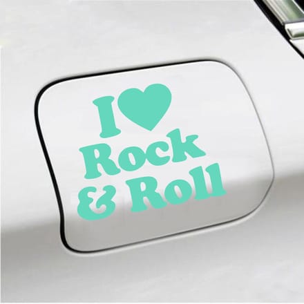 Bumpersticker - I Love Rock & Roll - 10,3 X 12,6 - Mint