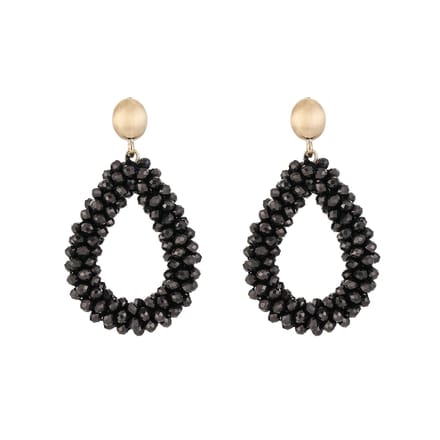 Oorbellen Crystal Elegance - Shine Zwart - Feestdagen - Kerst - Cadeau