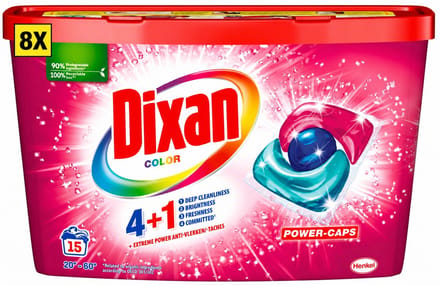 8 x Dixan - Wasmiddelcapsules - Voor gekleurde was - 15 wasbeurten