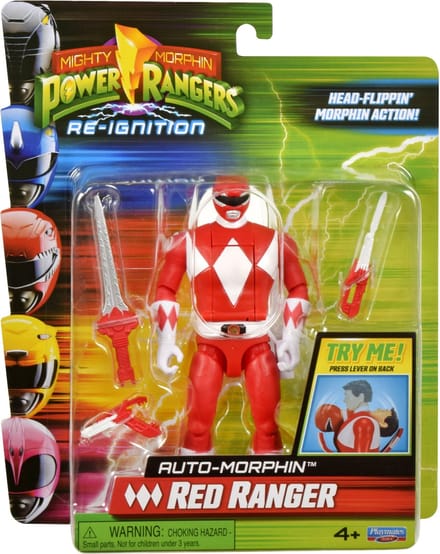 Playmates Mighty Morphin Power Rangers Action Figure Auto-Morphin Red Ranger 12 cm Action Figuur