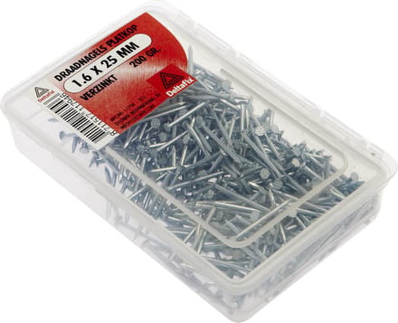 Deltafix spijkers 1,6 x 25 mm - verzinkt - platte kop - 200 gram