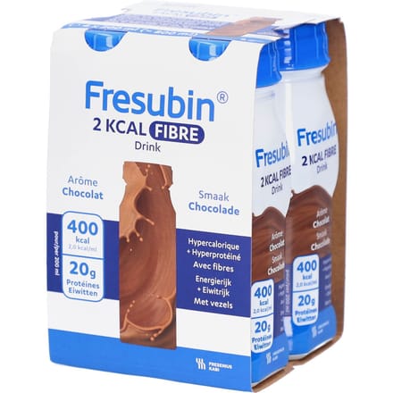 Fresubin 2 Kcal Fibre Drink Choco 4x200 Drinkbare oplossing