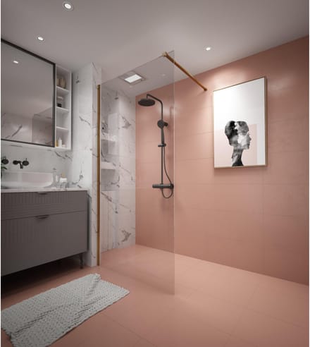 Adema Dawn Inloopdouche - 70x200cm - wandprofiel - stabilisatiestang - helder glas - goud mat