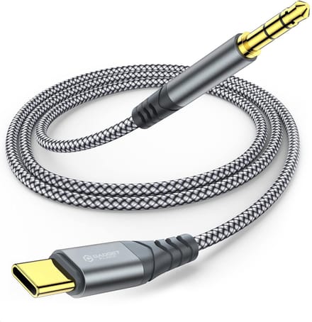 USB C naar AUX Kabel 3.5mm - 1 Meter - Nylon Gevlochten - Geschikt voor iPhone & Android - USB C naar Aux adapter - Audio kabel