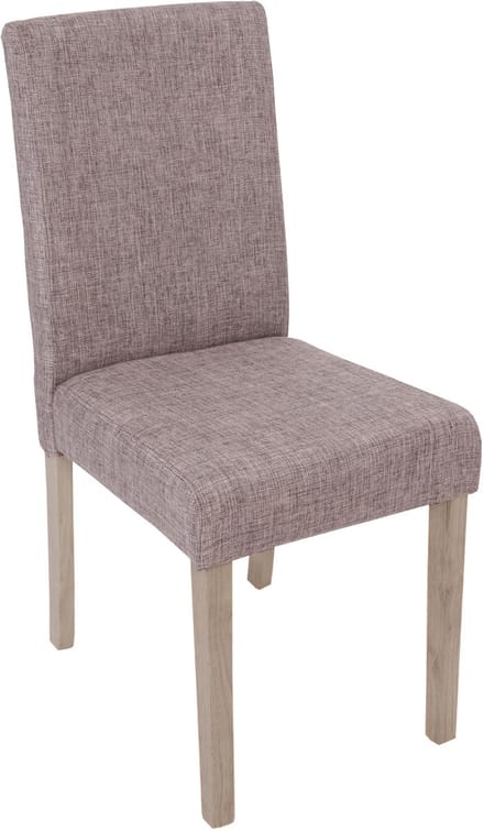 Set van 4 eetkamerstoelen Littau, stoel keukenstoel ~ textiel, grijs, poten structuur - eik