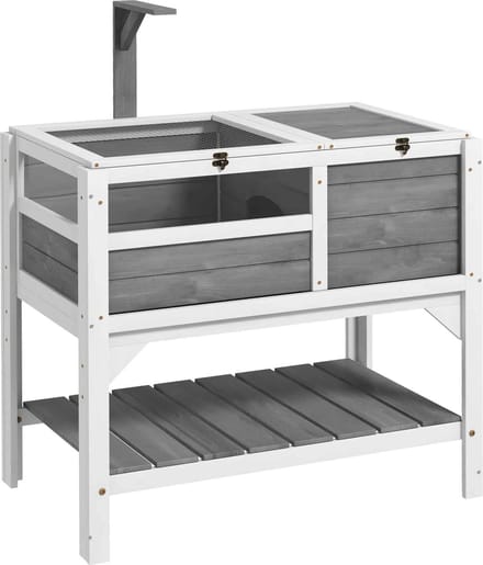 PawHut-Schildpaddenhuis-84x51x105cm-Sparrenhout-Lichtgrijs