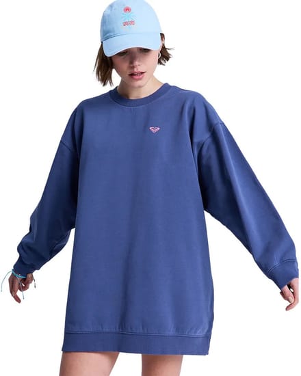 Roxy Saturday Night Vibes Korte Jurk Met Lange Mouwen Blauw S Vrouw