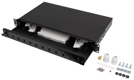 Lanberg Fiber Patch Panel 12XSC Simplex 12XLC Duplex Rackmount 19" 1U Grey