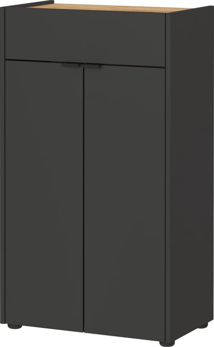 Opbergkast Sicilia Eiken - Grafiet - Breedte 60 cm - Hoogte 98 cm - Diepte 34 cm