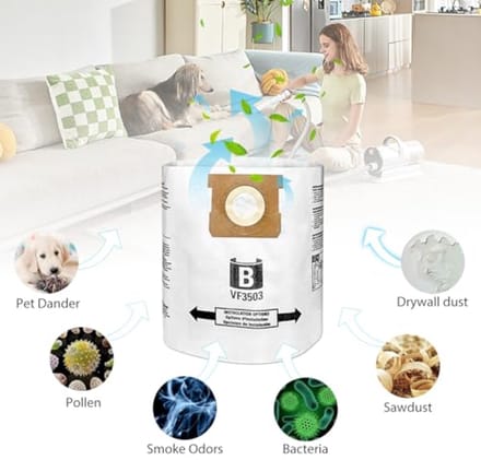 Stofzuigerzakken Compatibel met Nat/Droog Vacs 5 tot 10 Gallon - 10 Pack