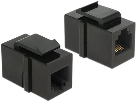 DeLOCK Keystone Module RJ12 Female > RJ12 Female Cat.3 Black